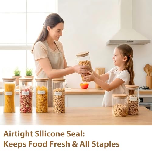 73oz Glass Spaghetti Pasta Containers for Pantry Organization (3 Count)