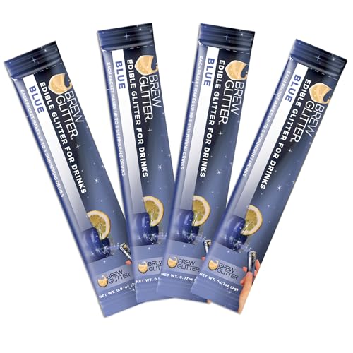 Brew Glitter Blue Edible Drink Glitter 4 x 2g Packets for Cocktails (4 Count)