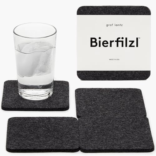 Bierfilzl Merino Wool Square Coasters Set of 4 (6 Count)