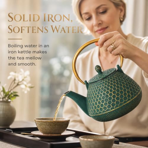 54oz Cast Iron Tea Kettle for Stovetop
