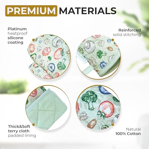 Premium Heat Resistant Oven Mitts (2 Count)