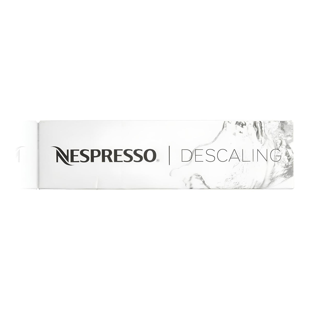 Clear liquid descaling solution packets and cleaning cloth