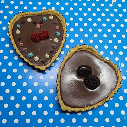 6PCS 4 Inch Heart Tart Pans with Removable Bottom