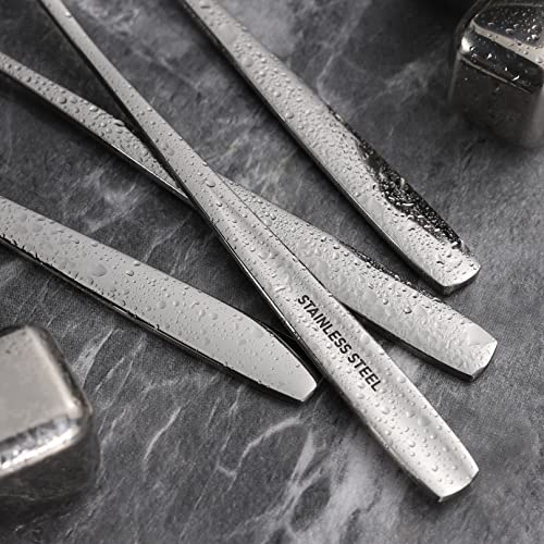 Stainless Steel Iced Tea Spoons Set of 6 Cocktail stir sticks Spoons Bar Spoon for Cold Drinks (6 Count)