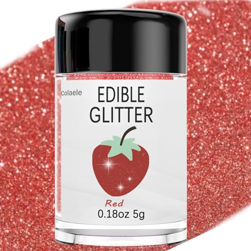 Red Edible Glitter Glimmer Powder for Cakes Drinks