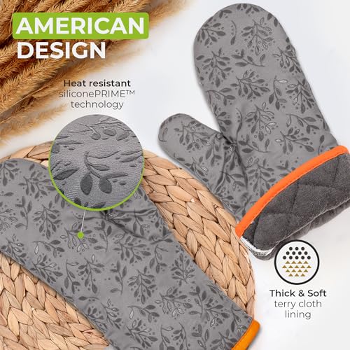 Premium Heat Resistant Oven Mitts (2 Count)