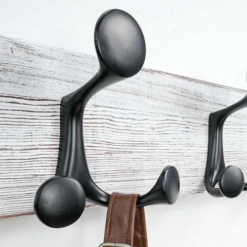 30 Inch Wood Coat Rack Wall Mount with 5 Triple Hooks (2 Count)