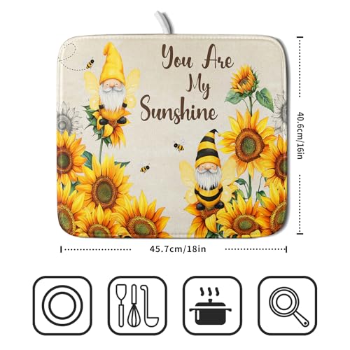 Bee Gnomes Dish Drying Mat