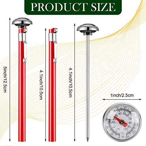 4 Pieces Stainless Steel Kitchen Pocket Thermometer Immediate Read 1 Inch Dial Food Thermometer with 4 Pcs Sleeves for Milk Frothing Oven Meat Cooking Probe Water Grill Coffee BBQ (4 Count)