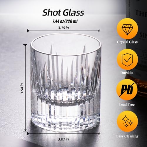 Crystal Whiskey Glasses Set of 2 Hand Blown Old Fashioned Glasses (2.02 Count)