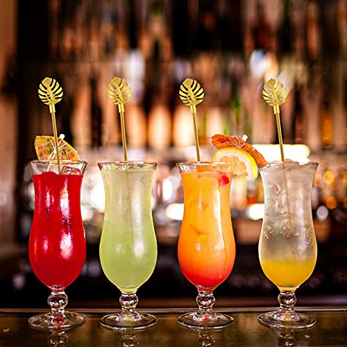 Stainless Steel Coffee Beverage Stirrers Stir Cocktail Drink Swizzle Stick with Palm leaf Metal Top