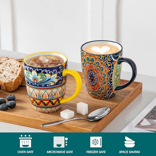 SIMI 12 oz Coffee Mugs Set of 6 (6 Count)