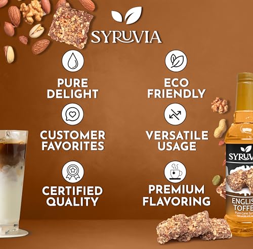 Coffee Syrup English Toffee Flavored Syrup for Drinks (25.4 Fl Oz)