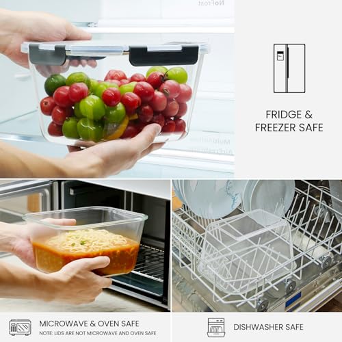 2 Pack Large Glass Storage Containers with Lids 85oz