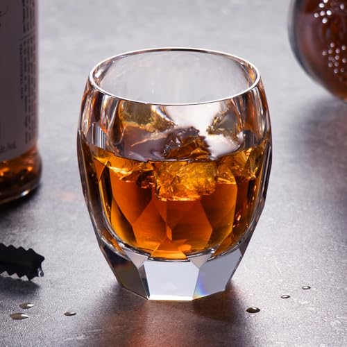 Crystal Whiskey Glasses Set of 2 Old Fashioned Glasses Stemless (2 Count)