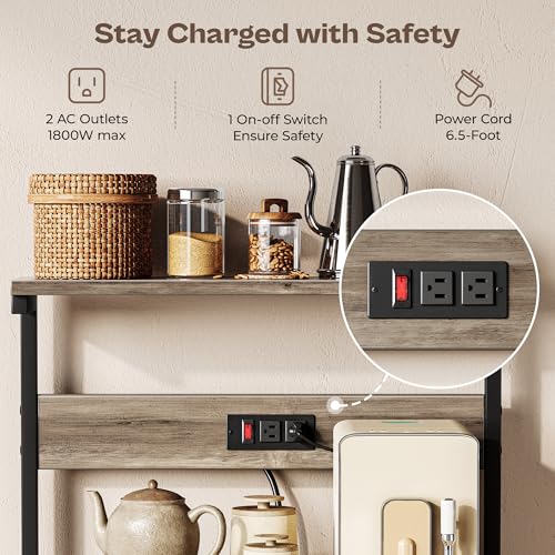Kitchen Bakers Rack with Power Outlet