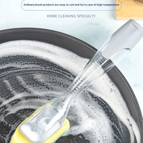 The Pot Brush with Green and Yellow Washing Pads Does not Damage The Pot Handle and can be Used to add Liquid