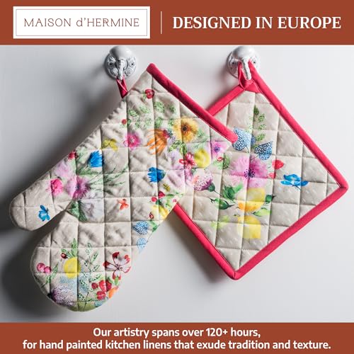 100% Cotton Oven Mitt & Pot Holder Set