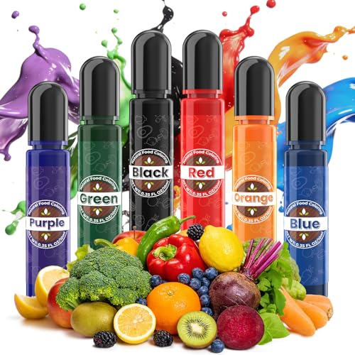Natural Food Coloring 6 Colors x 10ml (2.1 Fl Oz)