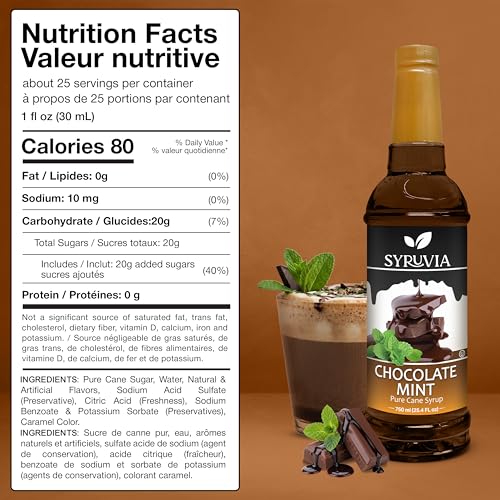 Coffee Syrup Chocolate Mint Flavored Syrup for Drinks (25.4 Fl Oz)