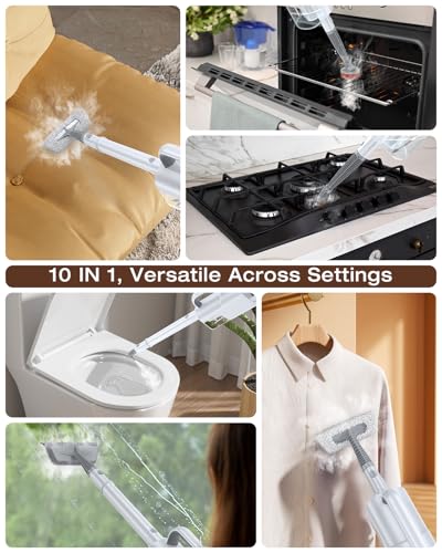 10-in-1 Steam Mop, Detachable Handheld Steam Cleaner for Multi-Surface
