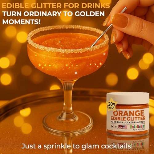 Bulk 20g Orange Edible Glitter for Drinks