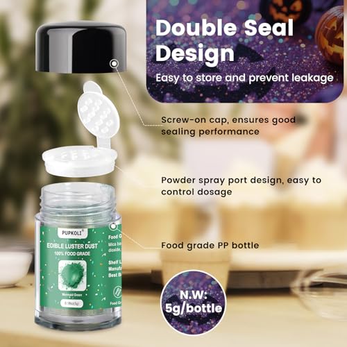 5 Colors Edible Glitter Set (2 Ounce)