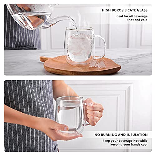 Glass Coffee Mugs 12oz (2 Count)