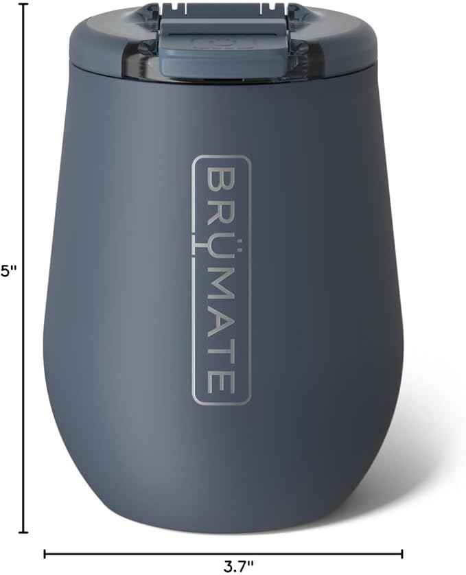 BrüMate Uncork'd 14oz 100% Leakproof Insulated Wine Tumbler | Locking Lid | Insulated Stainless Steel Wine Glass | Perfect For Travel & Outdoors | BPA-Free (Nightfall Blue)