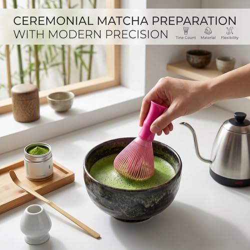 Traditional Matcha Whisk Reusable Resin Matcha Whisk Chasen Dishwasher Safe Matcha Stirrer Matcha Green Tea Powder Preparation Prepare Japanese Matcha Tea