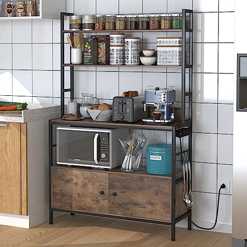 5 Tier Kitchen Bakers Rack with Power Outlet