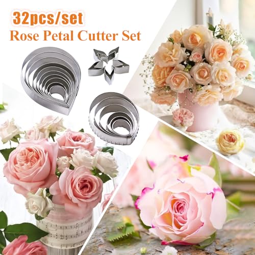 23pcs set Rose Petal Cutter Set Gum Paste Fondant Cake Cutters kitchen Supplies Baking Mould