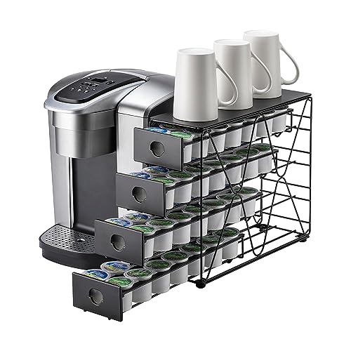 K Cup Holder for Keurig Pod K Cup Storage 4 Tier K Cup Drawer Organizer for Counter