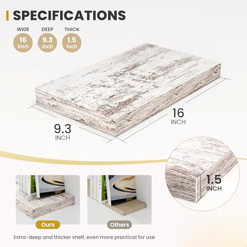 16 Inch Floating Shelves (2 Count)