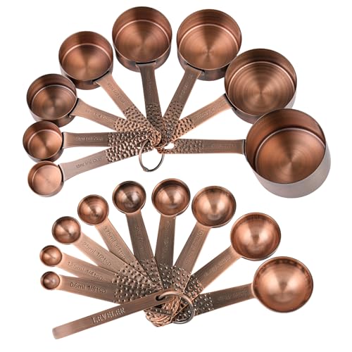 Copper Measuring Cups and Spoons Set 20 for Kitchen & Baking (20 Count)