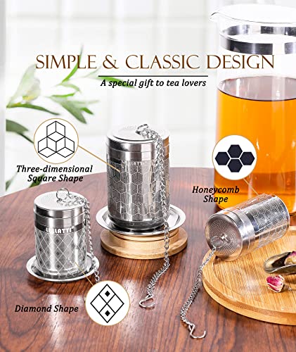 2+1）Pack 304 Steel Fine Mesh Tea Infusers for Loose Leaf Tea