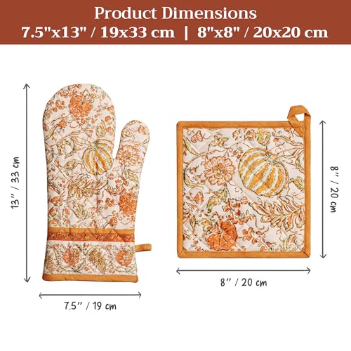 100% Cotton Oven Mitt & Pot Holder Set (2 Count)