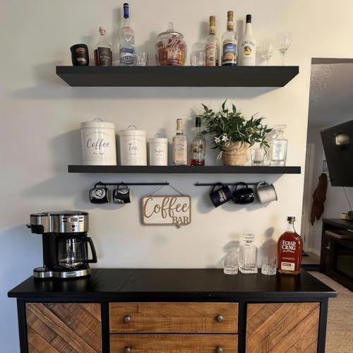 Black Floating Shelves 47.2in