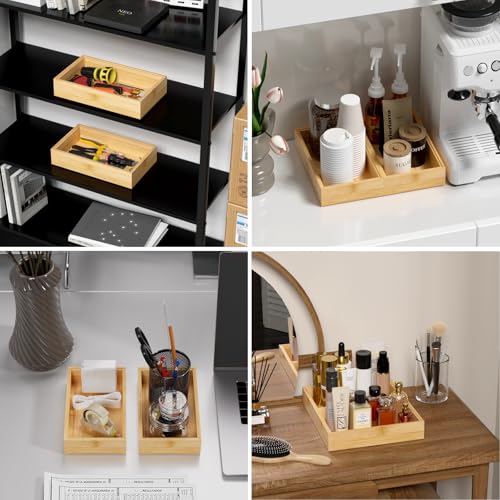 Bamboo Drawer Organizer for Kitchen Utensils (2 Count)