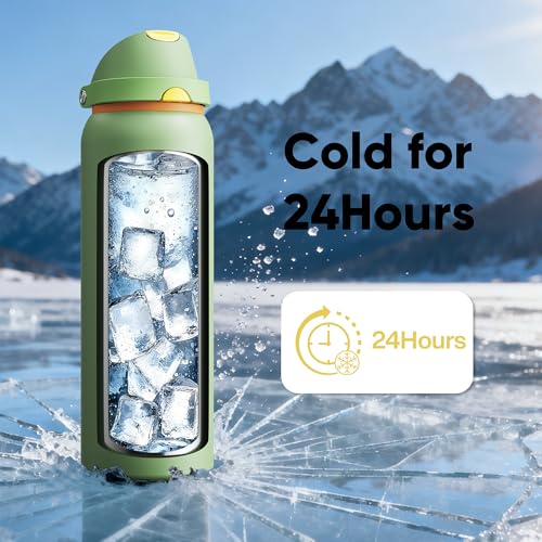 Insulated Water Bottle with Straw