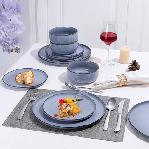 4 Piece Stoneware Dinner Plates Set