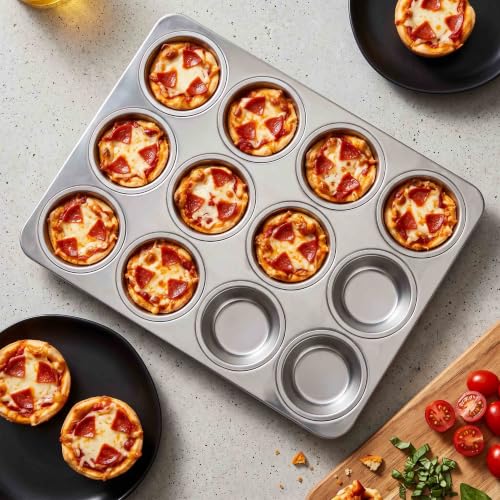 Stainless Steel Muffin Cupcake Pan Set 12 Cups
