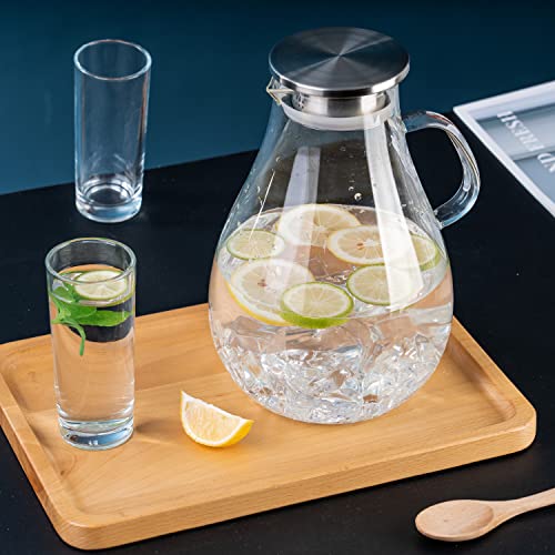 Glass Pitcher with Lid