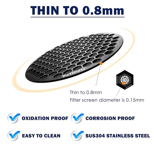 V4 Espresso Puck Screen 0.8mm Thickness Honeycomb Mesh Double Layer Black Protective Coating for Coffee Portafilter Basket