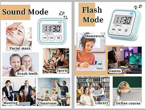 Timer Kitchen Timers for Cooking Classroom Timer for Kids Teachers Magnetic Digital Timers 4 Pack (4 Count)