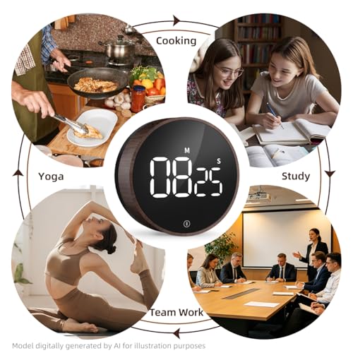 Digital Magnetic Kitchen Timer & Stopwatch with LED Display