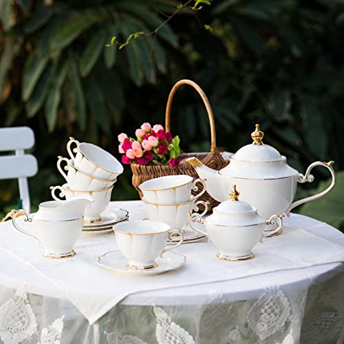 Tea Sets for Adults Fine Bone China Tea Set for 6