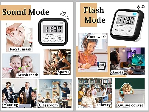 Timer Kitchen Timers for Cooking Classroom Timer for Kids Teachers Magnetic Digital Timers 4 Pack (4 Count)