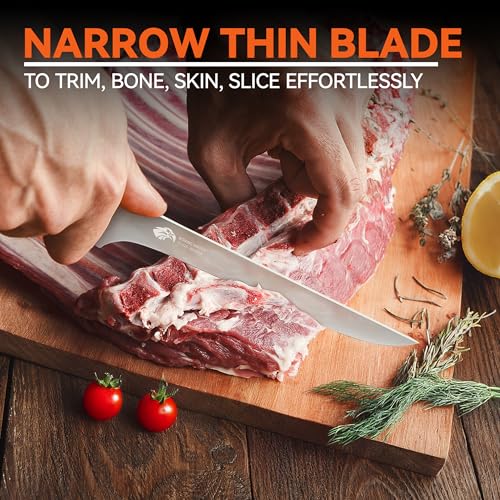 Boning Knife 6 inch Fillet Knife for Trimming Fat from Meat