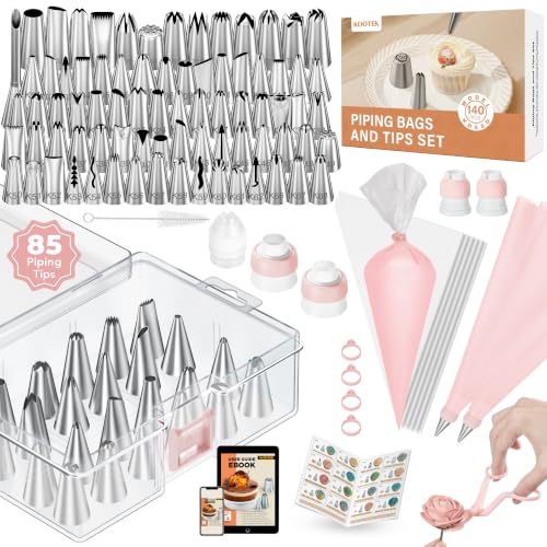 140 Piping Bags and Tips Set Frosting Piping Kit for Beginner & Pros